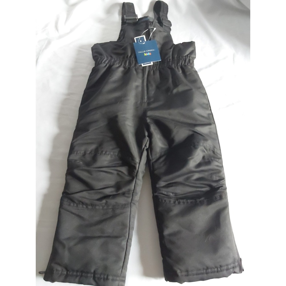 Falls Creek Black Unisex Snowdrift Insulated‎ Snow Toddler Bibs 3T NWT